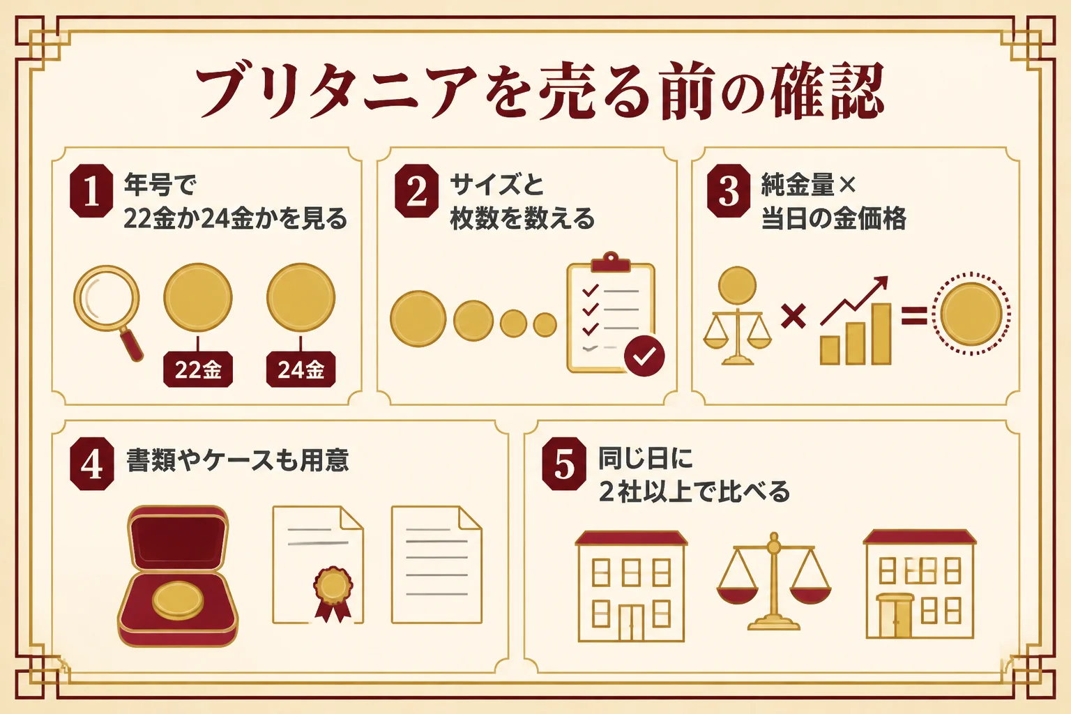 ブリタニア金貨を売る前の確認ポイント