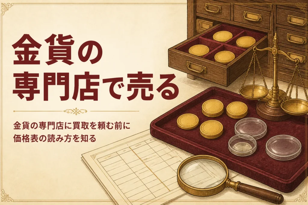金貨の専門店での買取を解説する記事のアイキャッチ