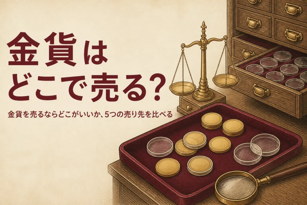 金貨を売る場所の違いを解説する記事のアイキャッチ