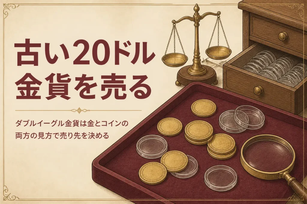 ダブルイーグル金貨を売る方法を解説する記事のアイキャッチ