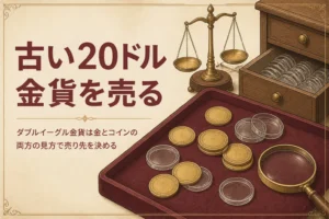 ダブルイーグル金貨を売る方法を解説する記事のアイキャッチ