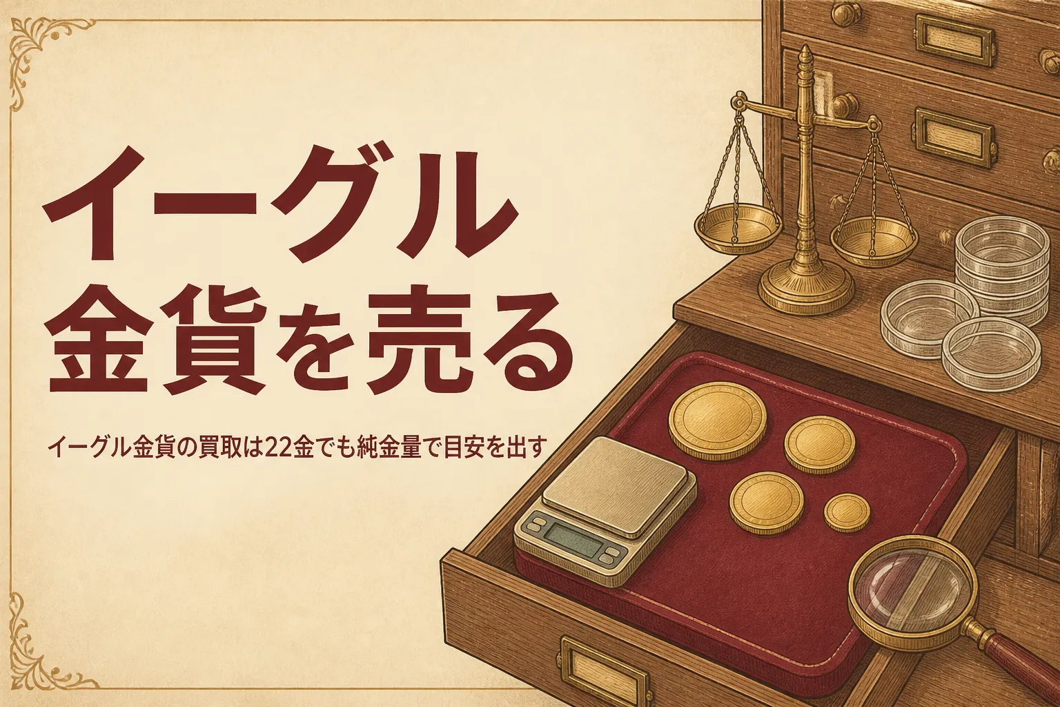 イーグル金貨の買取を解説する記事のアイキャッチ