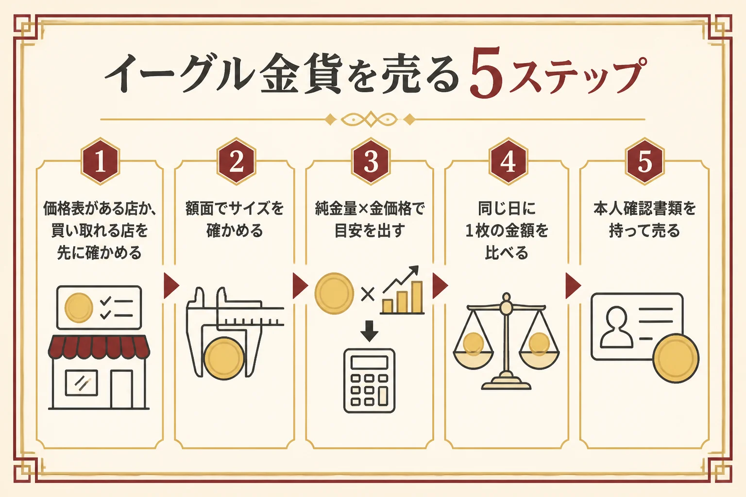イーグル金貨を売るまでの5ステップ