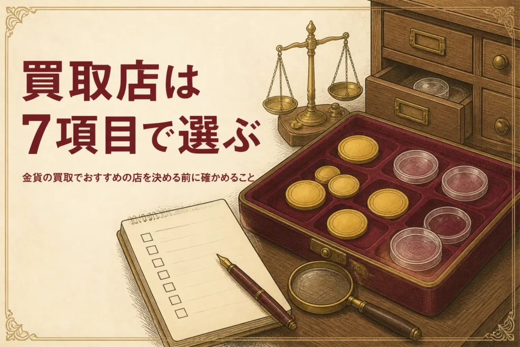 金貨の買取店の選び方を解説する記事のアイキャッチ