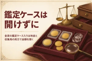 鑑定ケースに入った金貨の売り方を解説する記事のアイキャッチ