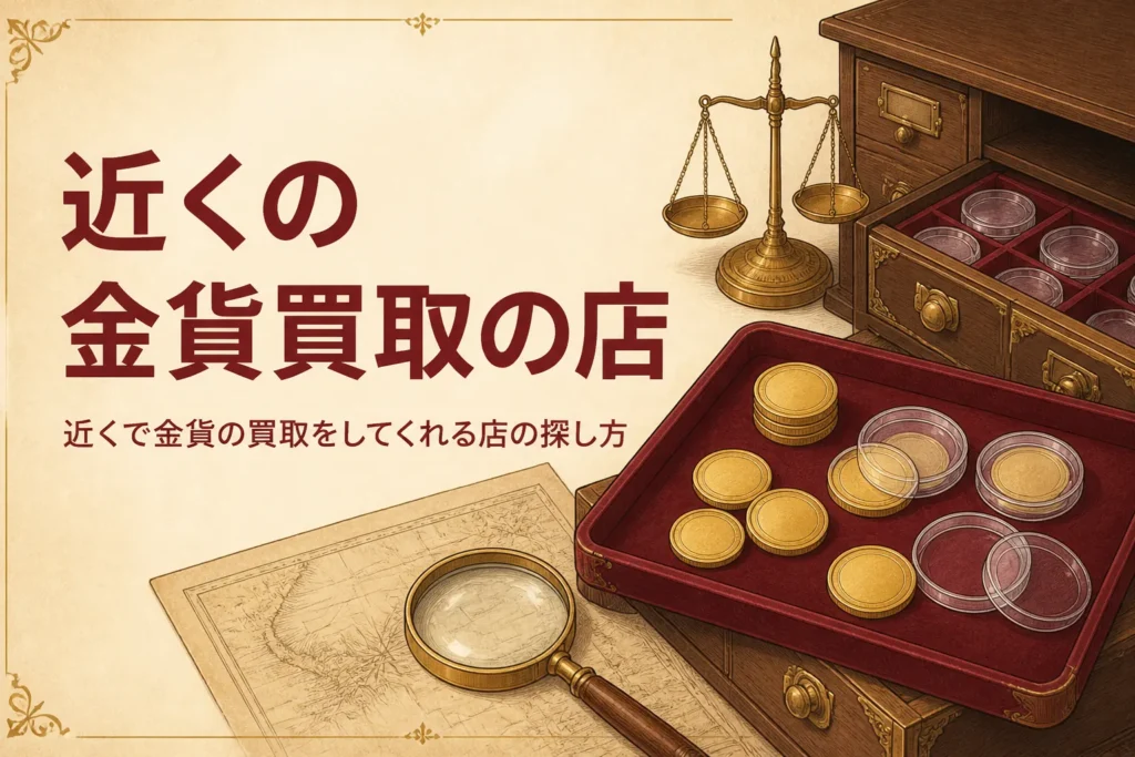 近くで金貨を買い取る店の探し方を解説する記事のアイキャッチ