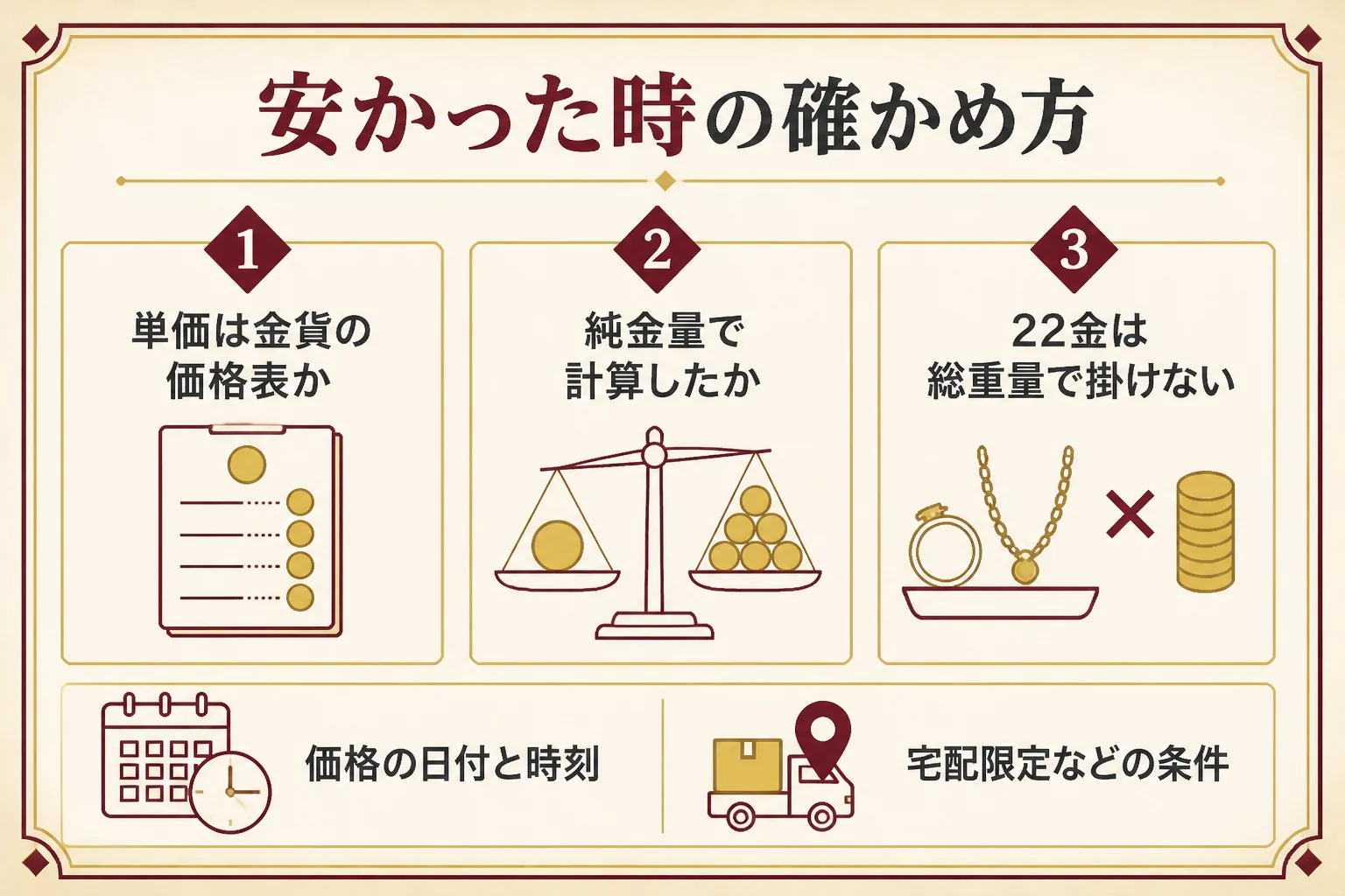 提示額が想定と違う時の確かめ方を示した図解
