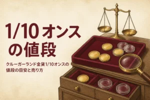 クルーガーランド金貨1/10オンスの値段を解説する記事のアイキャッチ