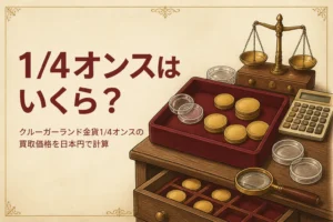 クルーガーランド金貨1/4オンスの買取価格を解説する記事のアイキャッチ
