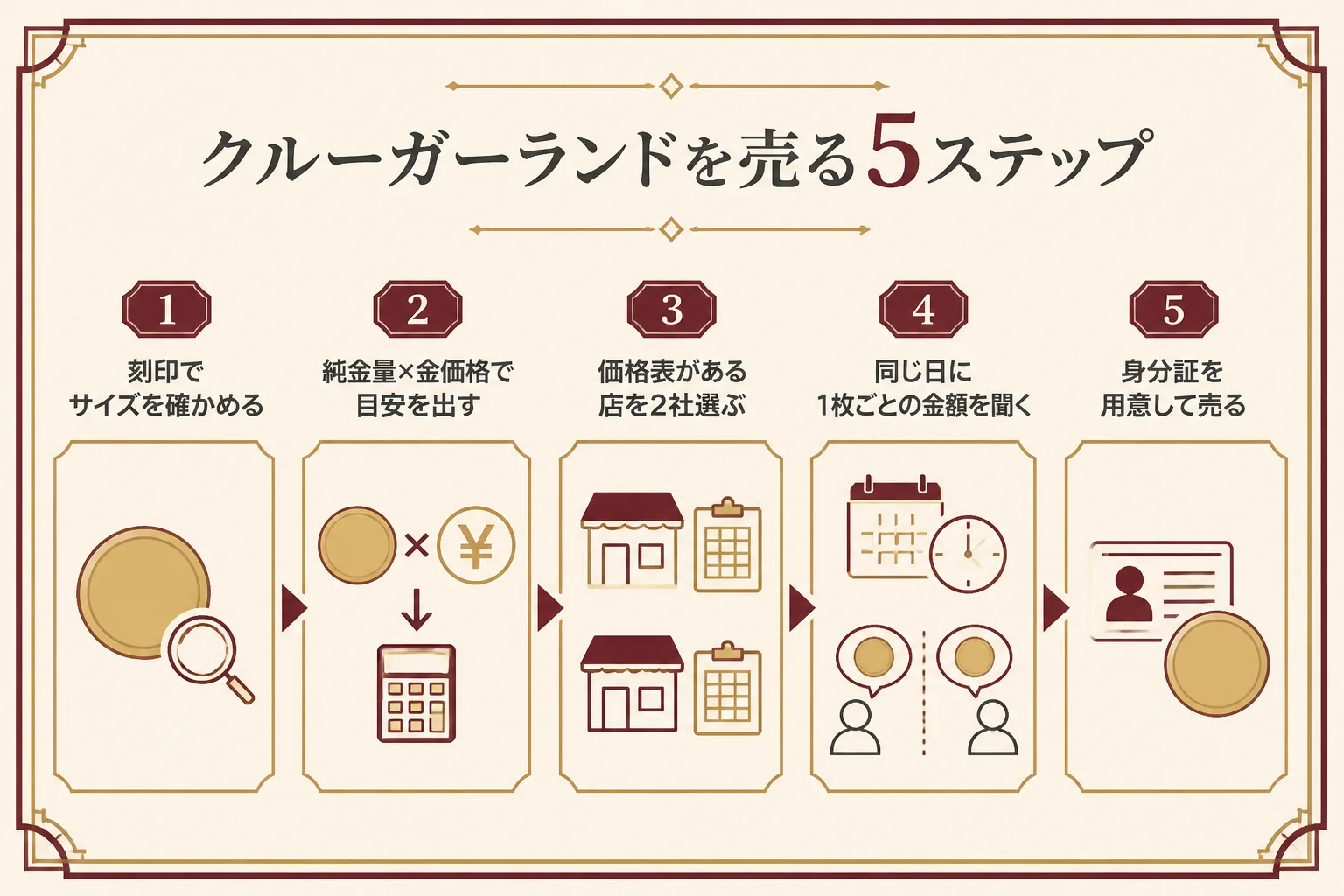クルーガーランド金貨を売るまでの5ステップ