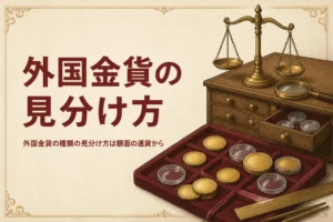 外国金貨の種類の見分け方を表すアイキャッチ