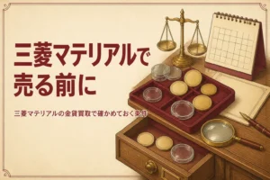 三菱マテリアルの金貨買取を解説する記事のアイキャッチ