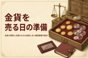金貨の買取に必要なものを表すアイキャッチ