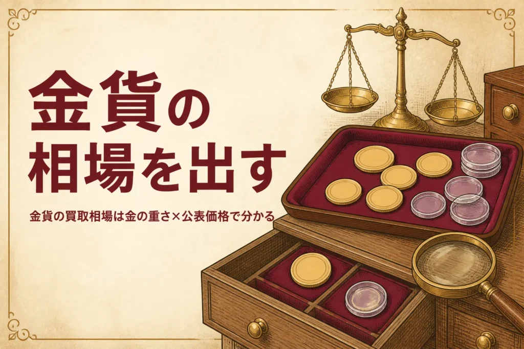 金貨の買取相場の出し方を表すアイキャッチ