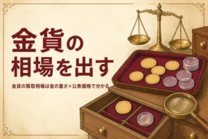 金貨の買取相場の出し方を表すアイキャッチ