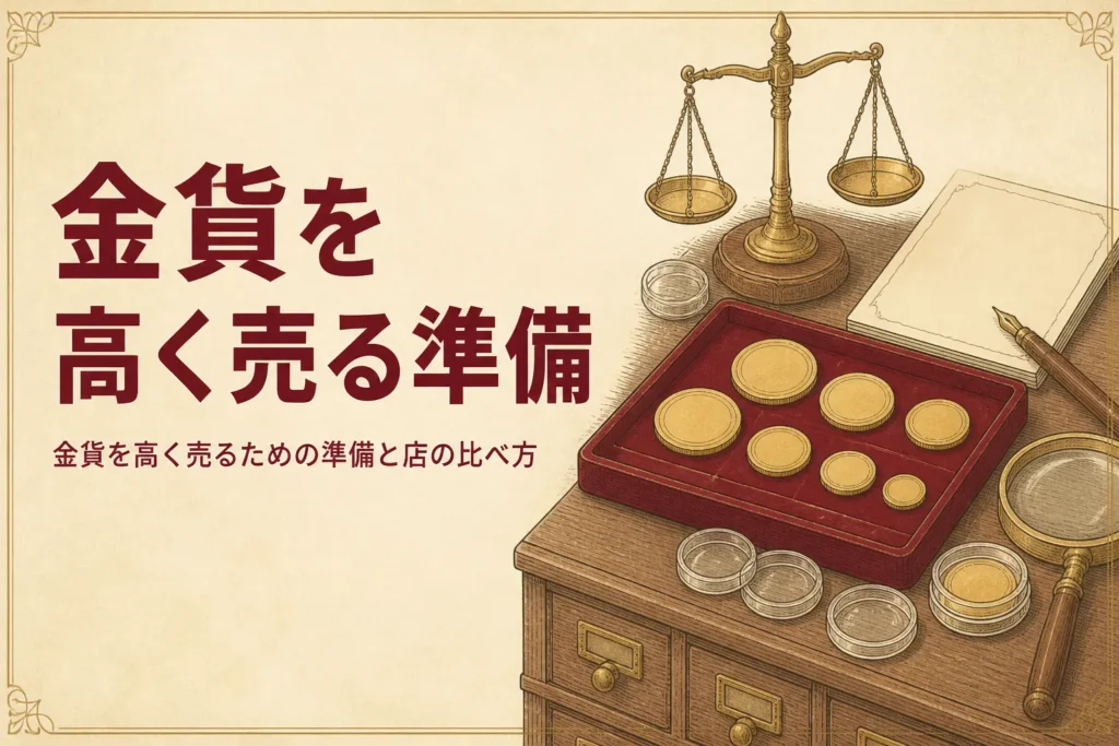 金貨を高く売る方法を解説する記事のアイキャッチ