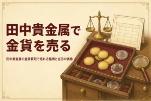 田中貴金属の金貨買取を解説する記事のアイキャッチ