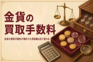 金貨の買取手数料と受取額の違いを表すアイキャッチ