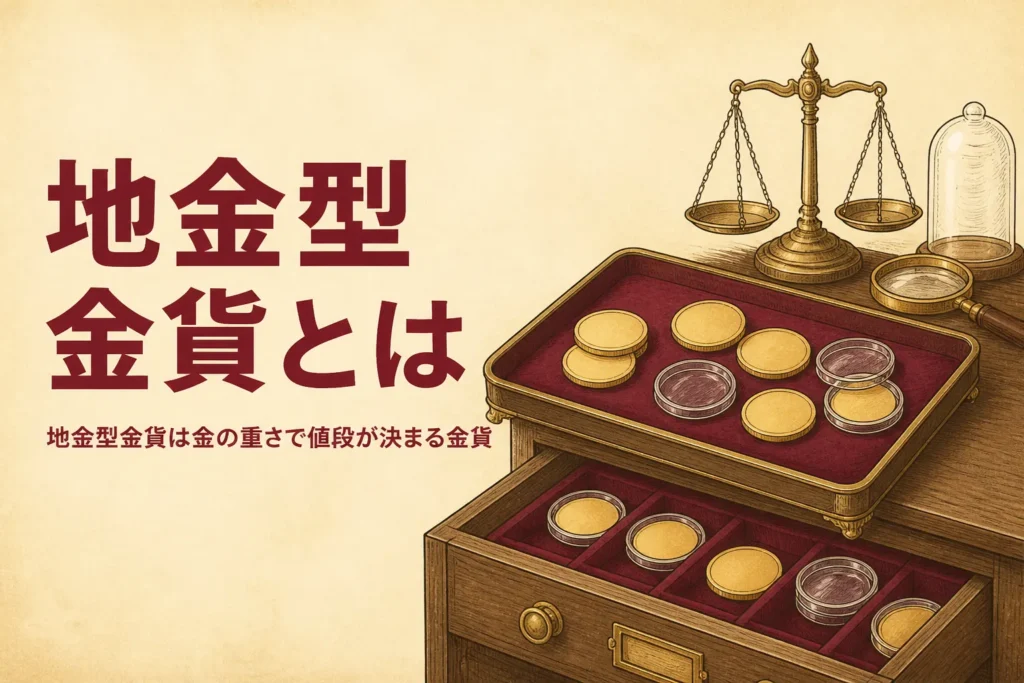 地金型金貨とは何かを表すアイキャッチ